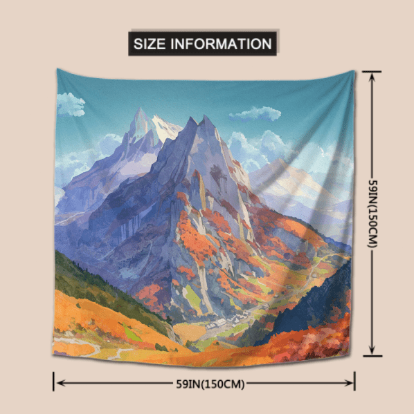 mountains tapestry - 150 cm x 150 cm - Wall coverings