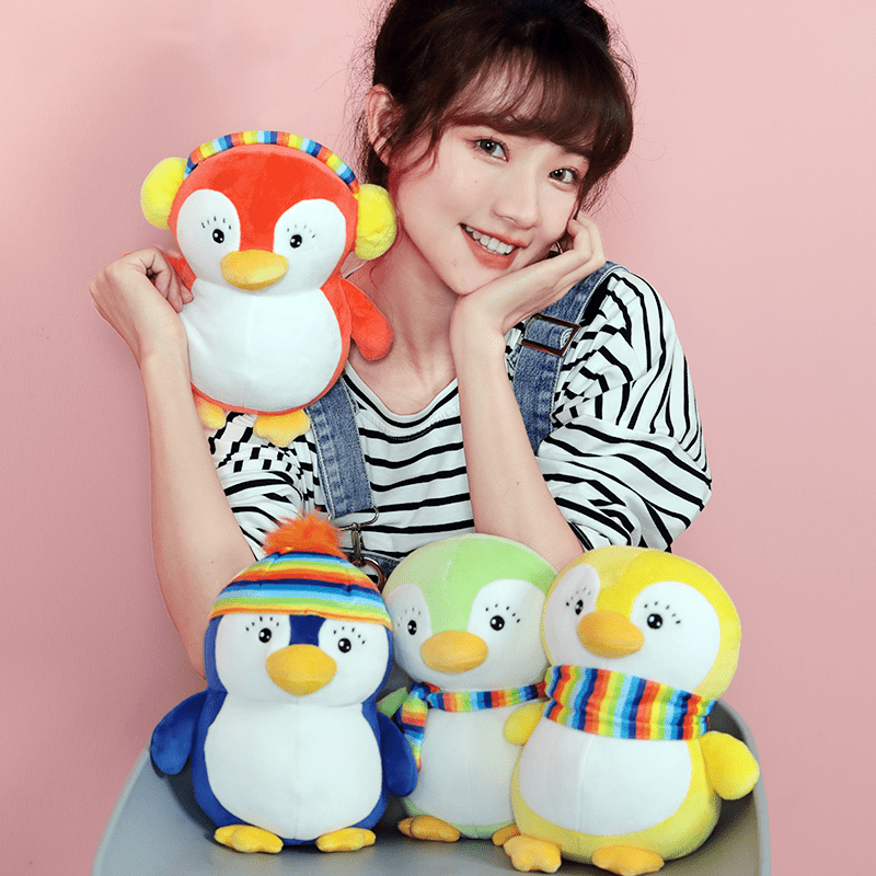 UNEEDE 10-inch Soft Penguin Plush Toys Kids Girl Gifts Winter Dress Up Penguin Stuffed Toy Christmas Gifts