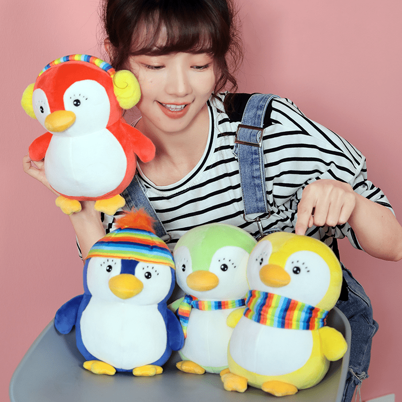 UNEEDE 10-inch Soft Penguin Plush Toys Kids Girl Gifts Winter Dress Up Penguin Stuffed Toy Christmas Gifts