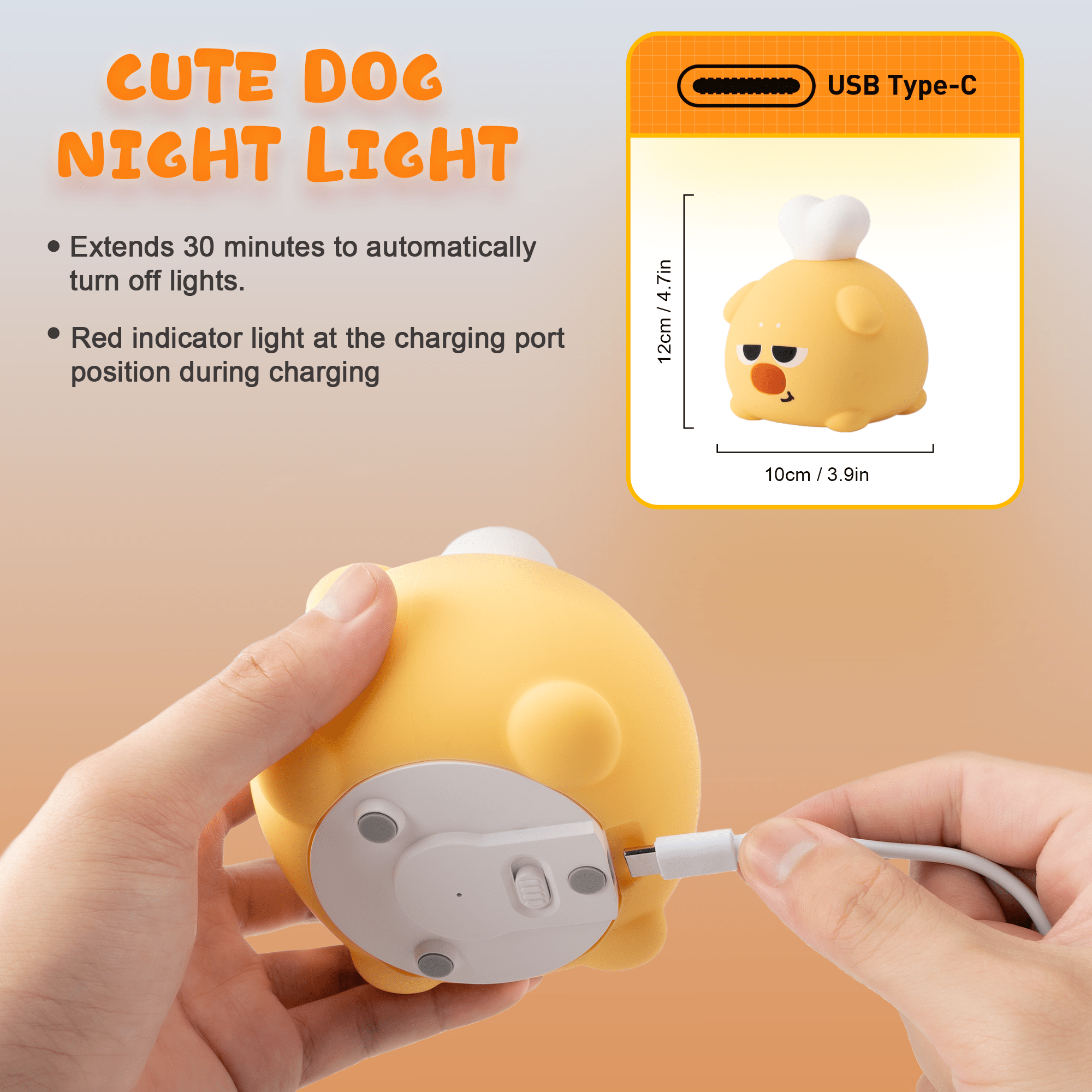 UNEEDE Drumstick Dog Night Light Drumstick Dog Cute Lamp Drumstick Dog night lamp