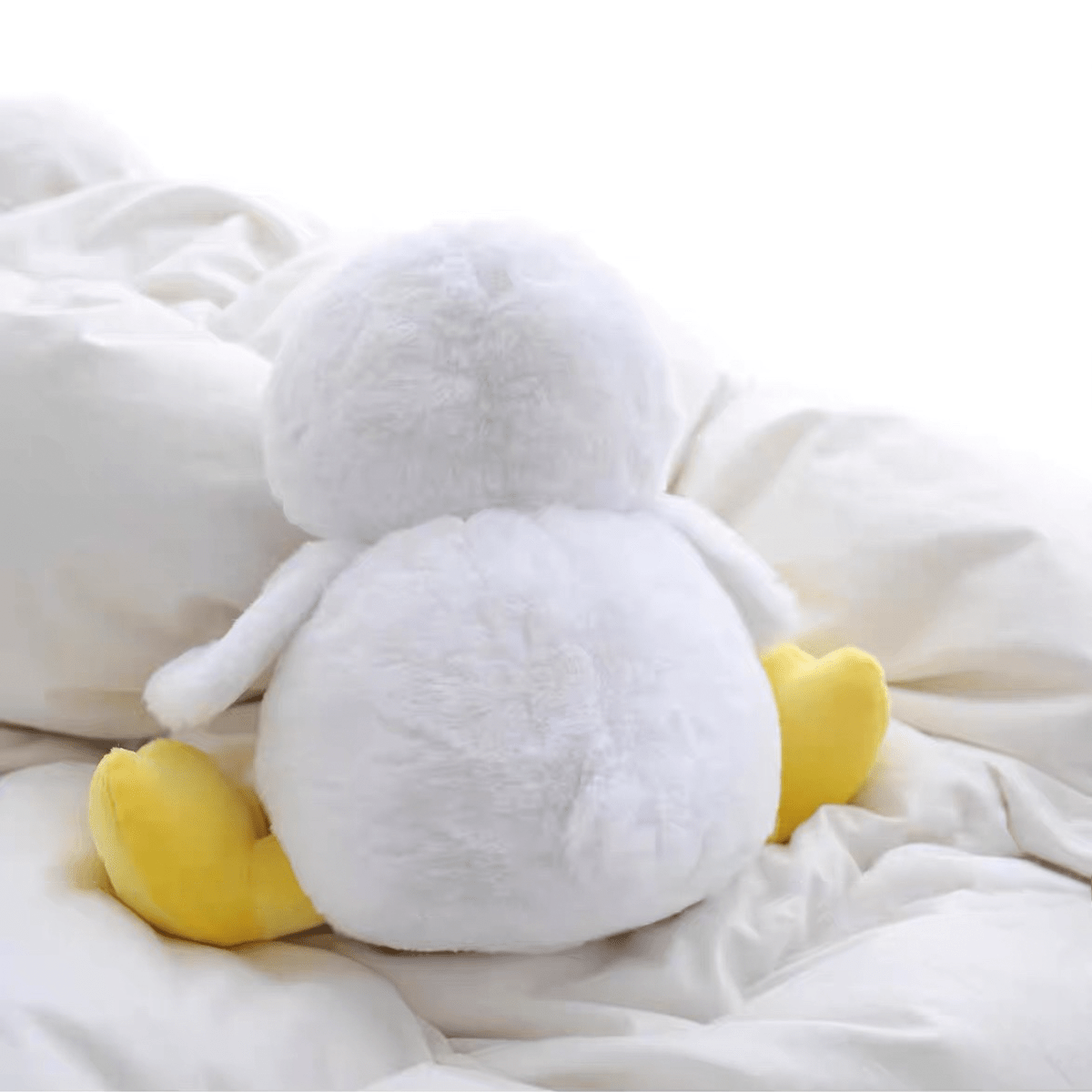 UNEEDE 10-inch Soft Cute Duck Plush Toy Sleeping Duck Stuffed Toy white