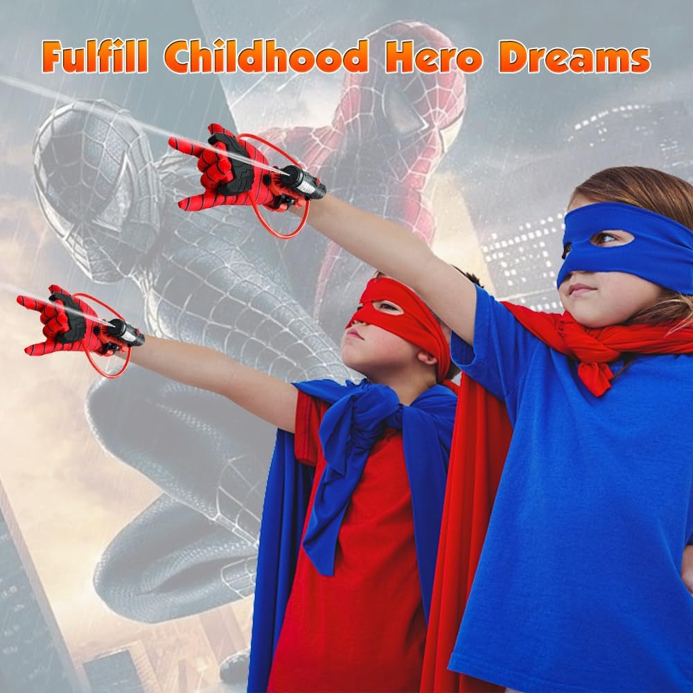 Water Guns, Spider Web Shooters Toy, Superhero Squirt Guns, Summer Outdoor Toys for Kids, Wrist Water Sprayer Toy with Glove, Backyard Fun Gift for Kids Outside