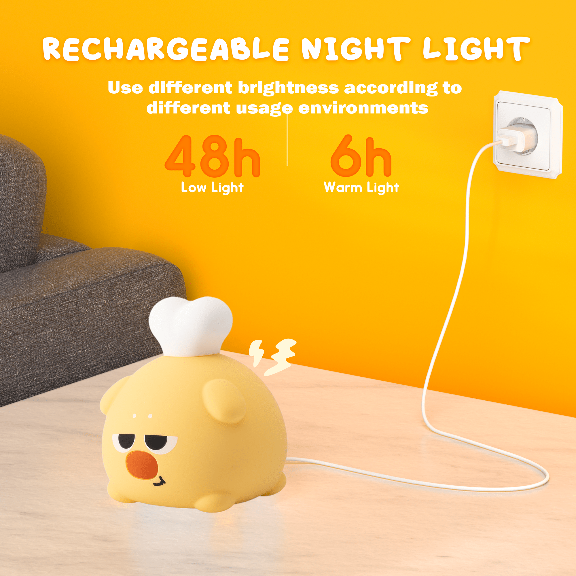 UNEEDE Drumstick Dog Night Light Drumstick Dog Cute Lamp Drumstick Dog night lamp