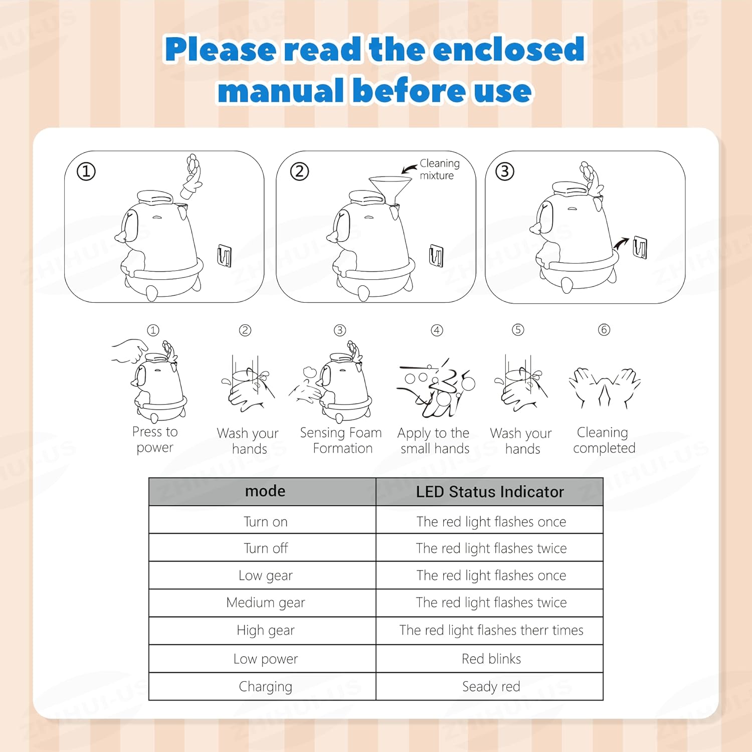 UNEEDE Capybara Soap Dispenser, Automatic Touchless Foaming with Advanced Sensor, IP7 Waterproof, Portable & Wall Mount Rechargeable, 9.5oz/280ml, Cute Soft Silicone Design for Bathroom, Decor Gifts