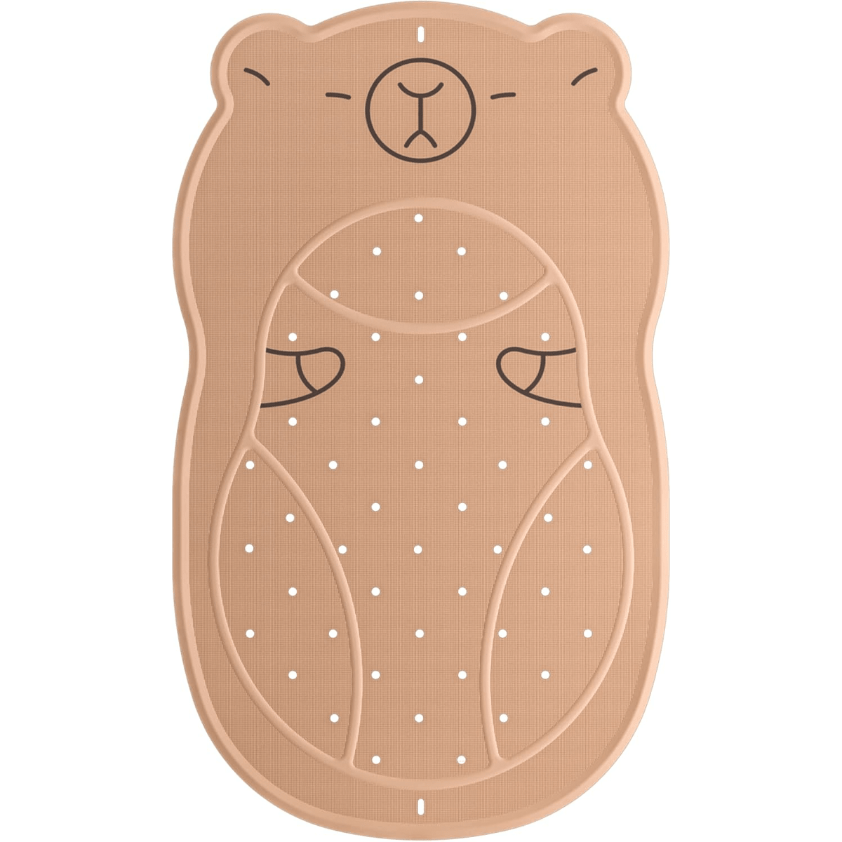 Kids Bathtub Mat Non Slip, Soft Rubber Shower Mat for Toddler Machine Washable Bath Mat with 100+ suction cups and 50+ Drainage Holes, 30"x18" Cute Capybara Design, Baby Bath Essentials