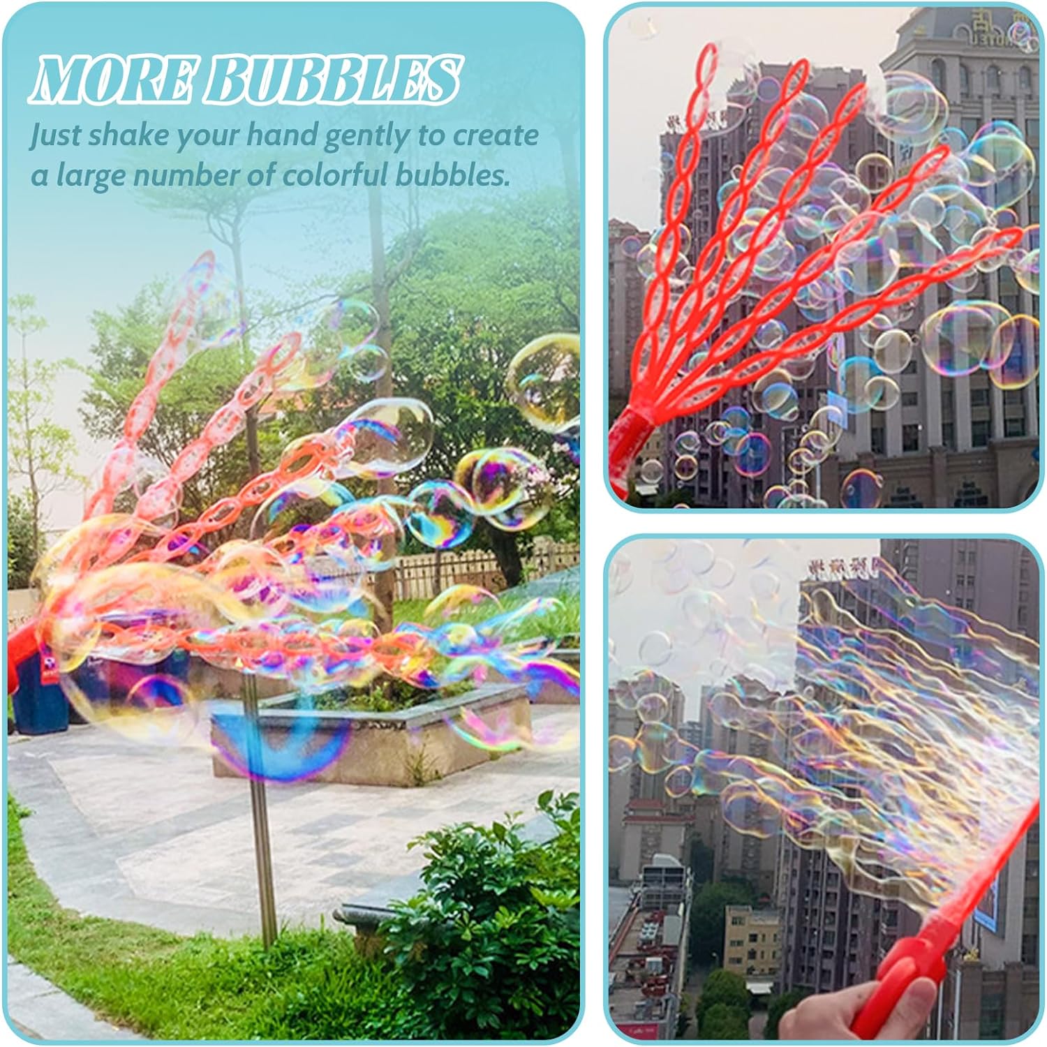 Uneede 32 Hole Smiling Face Bubble Stick, 2024 New Children's Bubble Wand Toy, 5-Claw Bubble Wands for Kids, Bubble Machine for Summer Toy Party Favor, Outdoors Activity