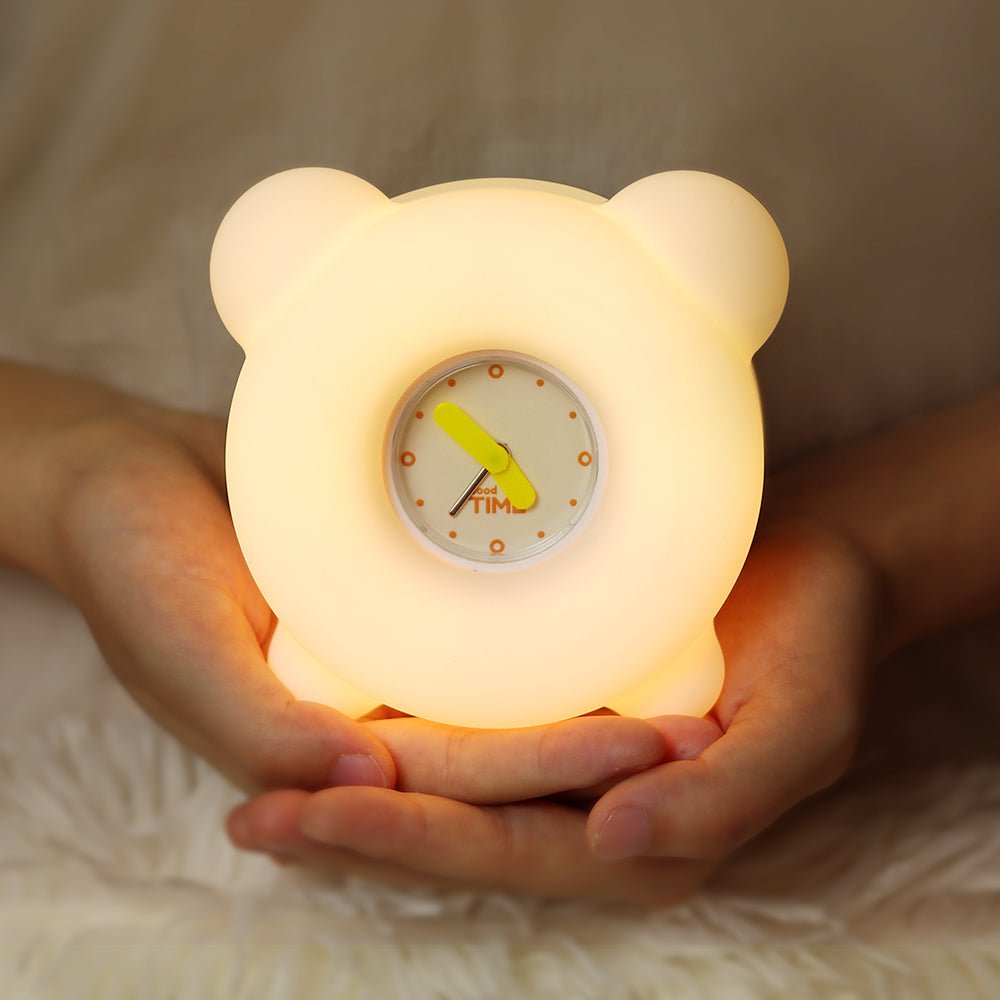 UNEEDE Alarm Clock Night Light,Dual-Function Soft Glow Alarm Clock Lamp for Modern Bedside Decor
