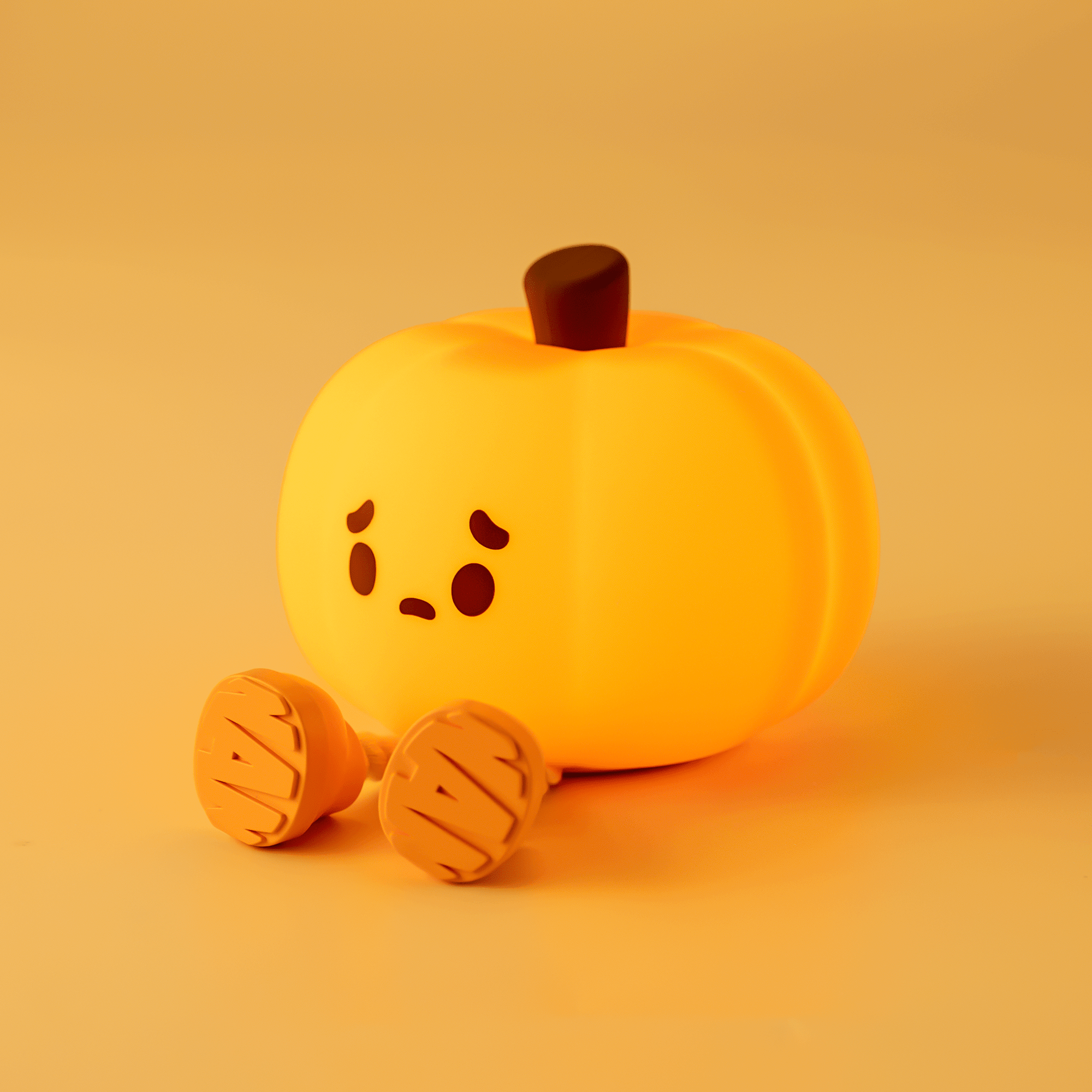 UNEEDE LED Cute Pumpkins Night Light, Cute Halloween Silicone Nursery Night Light Rechargeable Table Lamp Bedside Lamp with Touch Sensor for Bedrooms, Living Room