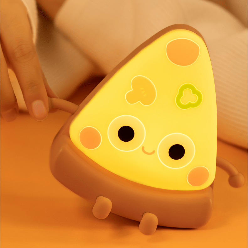 UNEEDE Cute Pizza Night Light Soft Silicone Pizza LED Lamp