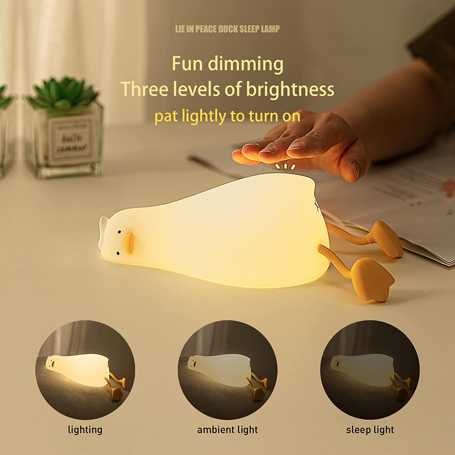 Benson Lying Flat Existential Crisis Duck Night Light Lazy Duck Light