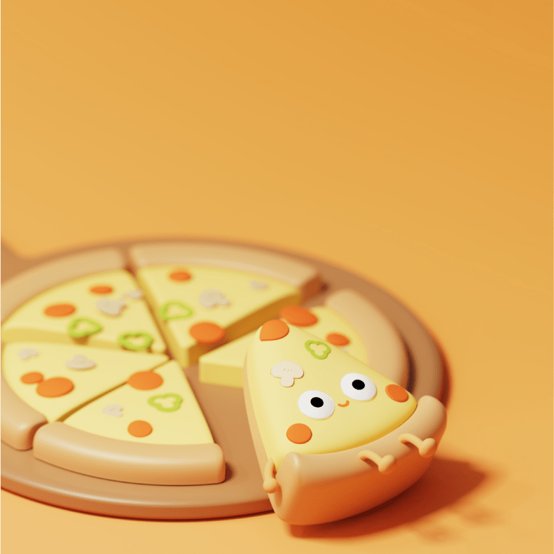 UNEEDE Cute Pizza Night Light Soft Silicone Pizza LED Lamp