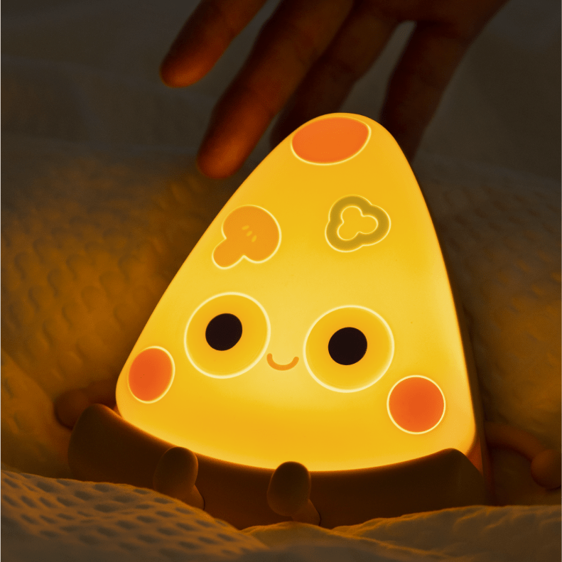 UNEEDE Cute Pizza Night Light Soft Silicone Pizza LED Lamp