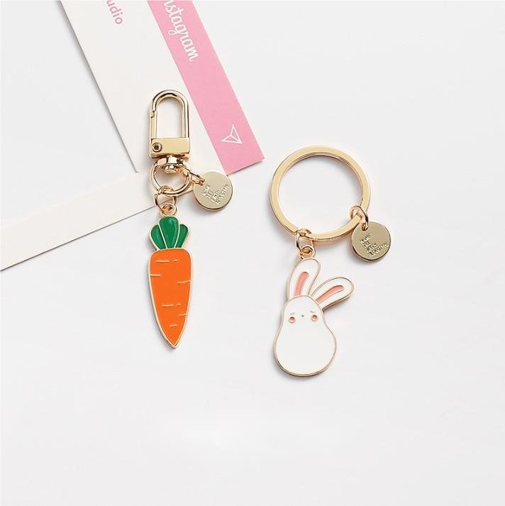 Rabbit and Carrot Keychain, Couple Accessories UNEEDE