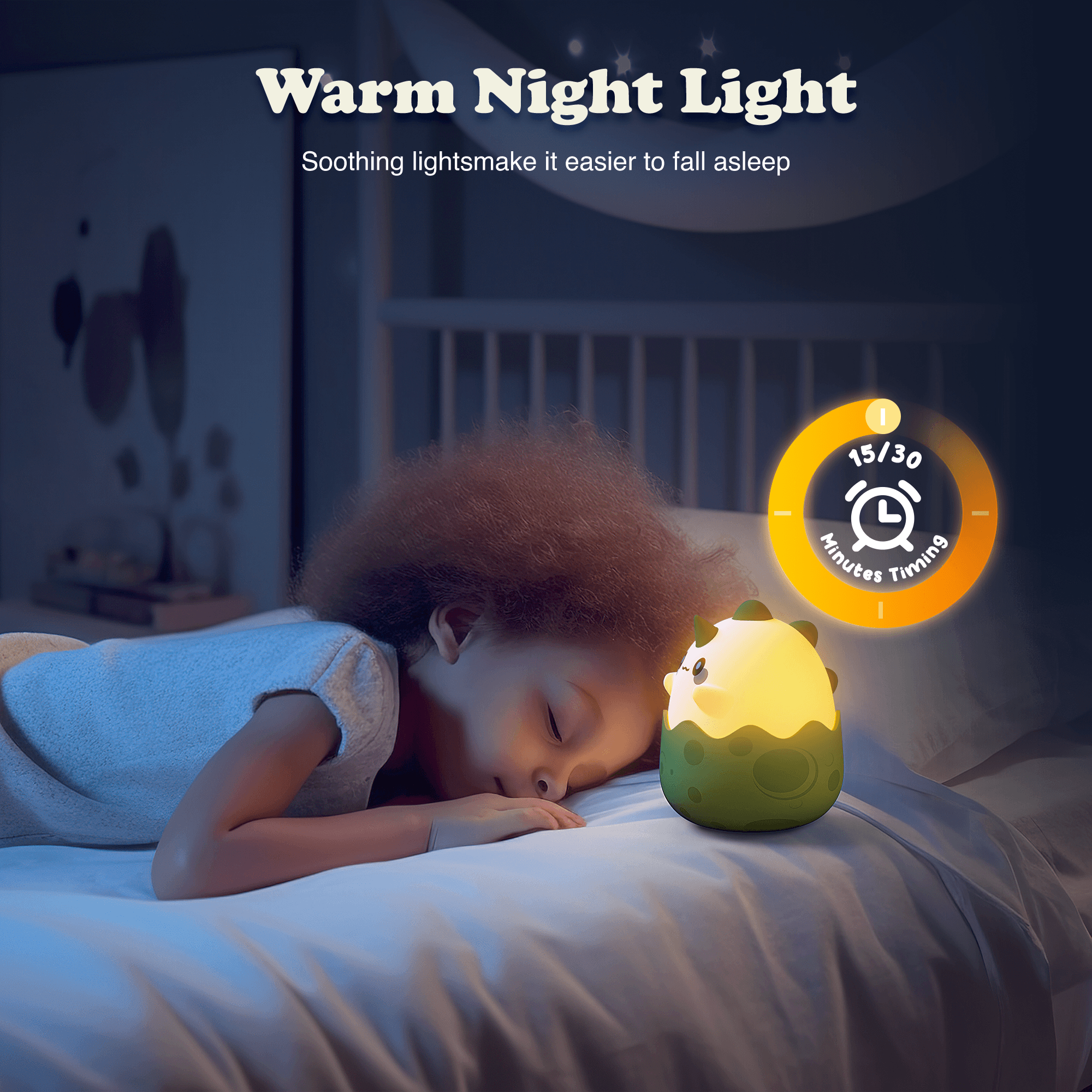 UNEEDE LED Dinosaurs Night Light,Cute Night Light for Kids, Kawaii Lamp for Bedroom Decor,Rechargeable Squishy Lamp with Touch Control for Teen Toddler Children Women Gift
