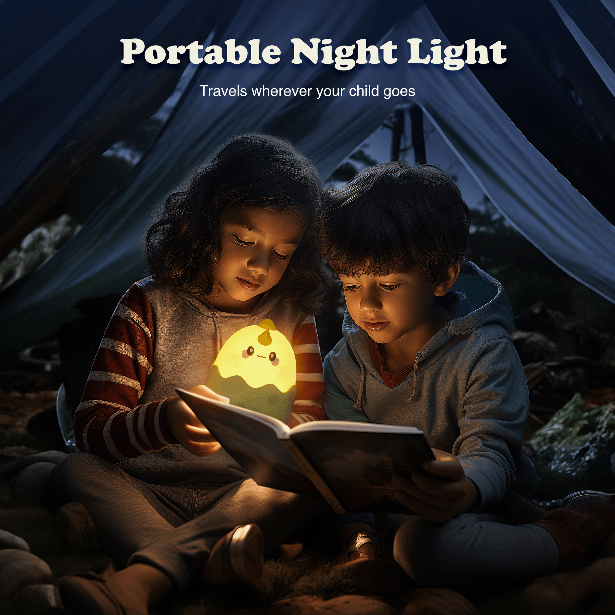 UNEEDE LED Dinosaurs Night Light,Cute Night Light for Kids, Kawaii Lamp for Bedroom Decor,Rechargeable Squishy Lamp with Touch Control for Teen Toddler Children Women Gift