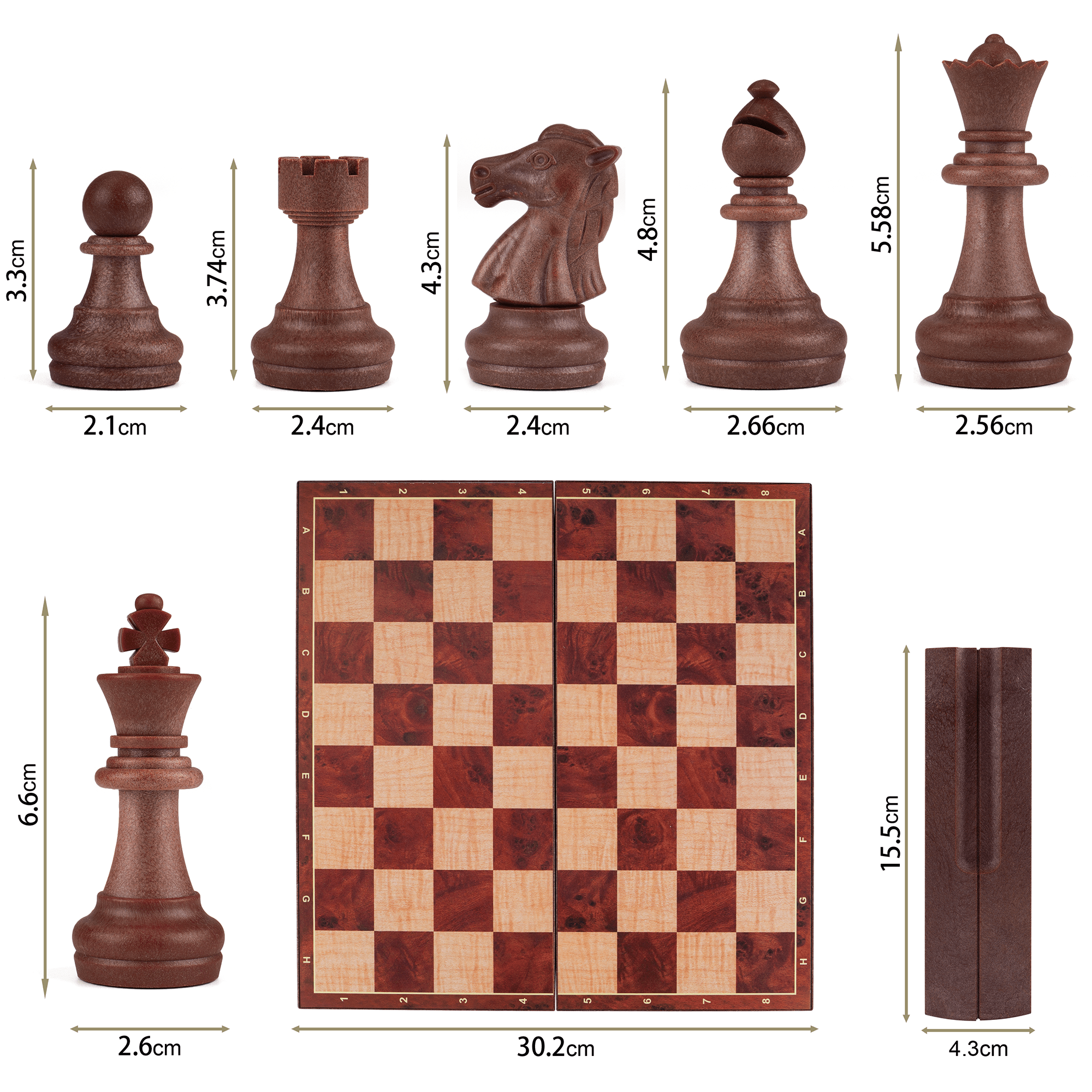 UNEEDE Magnetic Chess Game 31.2 x 31.2 cm Foldable Chess Board Educational with Magnetic, Women's Game Deluxe 2-in-1 Chess Portable Folding Board Design for Children and Adults, Travel