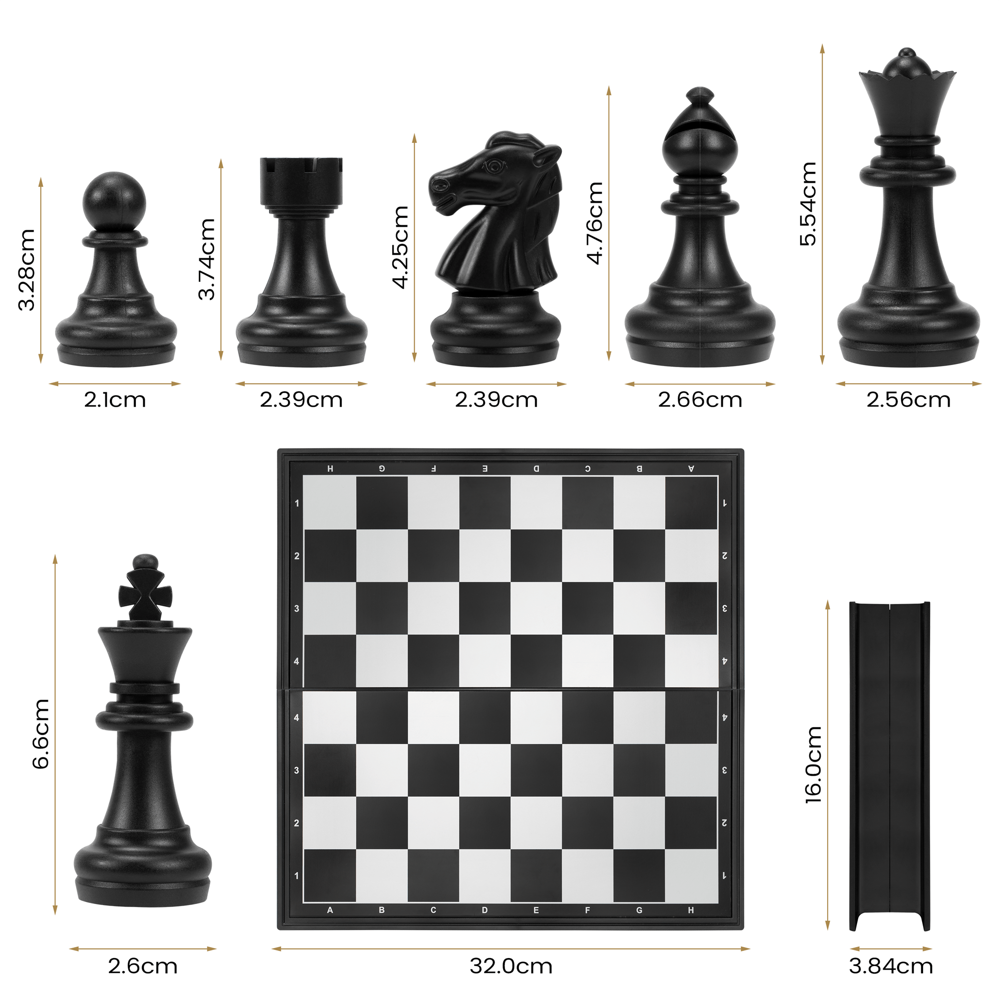 3-in-1 Magnetic Chess Game Educational Game for Kids - Travel Game, Black and White, Black and White