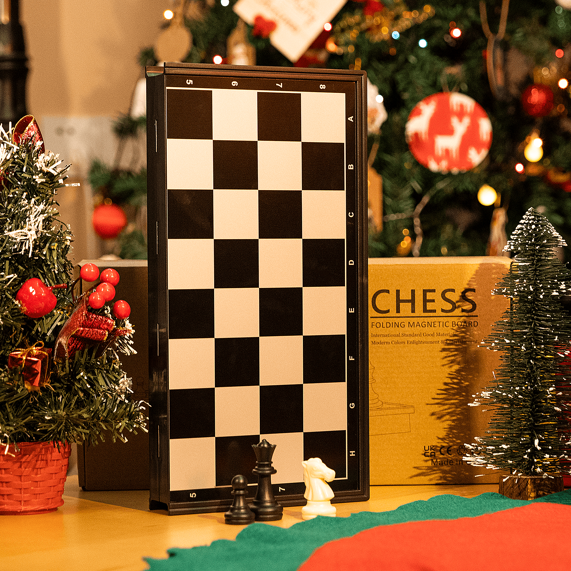 3-in-1 Magnetic Chess Game Educational Game for Kids - Travel Game, Black and White, Black and White