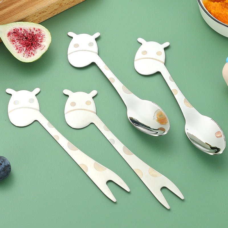Stainless Steel Cartoon Giraffe Fruit Fork