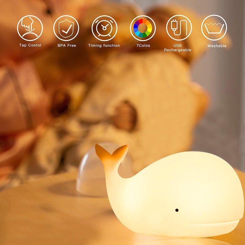 Kawaii Whale LED Night Light
