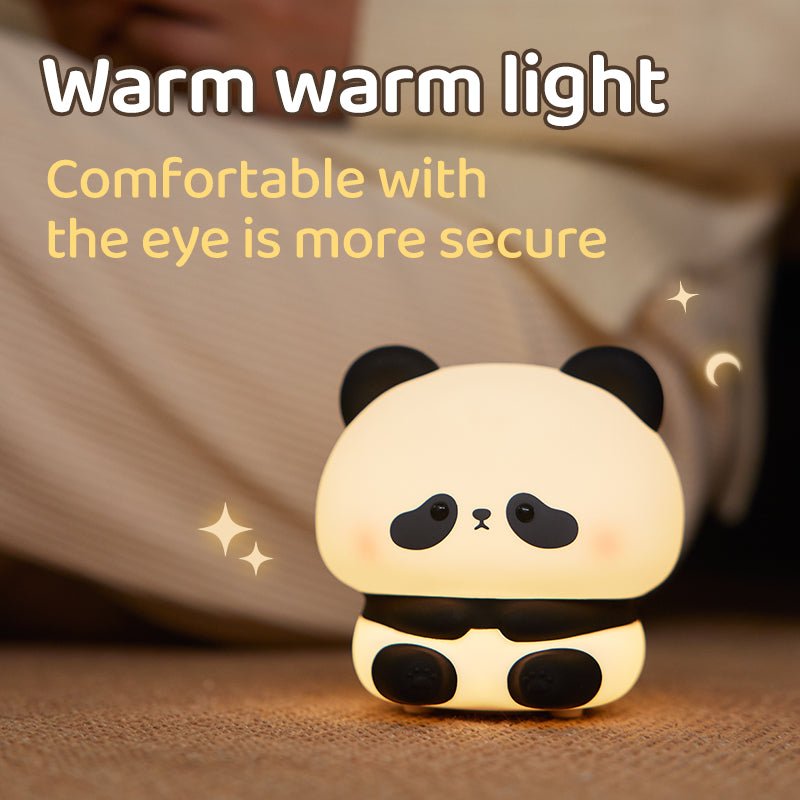 UNEEDE Panda Night Light, LED Squishy Panda Novelty Lamp, 3 Level Dimmable Nursery Nightlight, Rechargeable Touch Lamp for Breastfeeding Toddler Baby Kids Decor,Cool Gifts