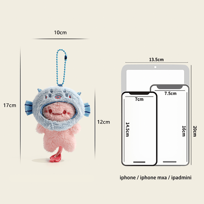 Uneede Axolotl Mini Backpack Keychain