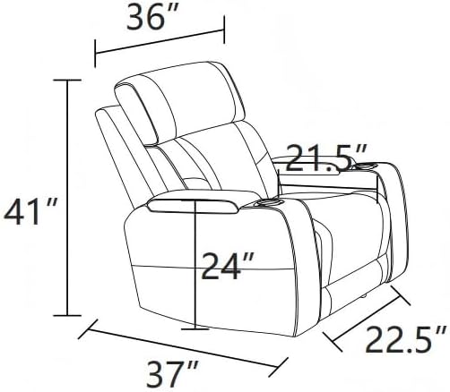 UNEEDE Recliner Chair with Storage, Breathable Leather Reclining Chair Couch with Cup Holder Comfy Armrest Backrest, Adjustable Angle Ergonomic Design for Living Room Bedroom RV Beige