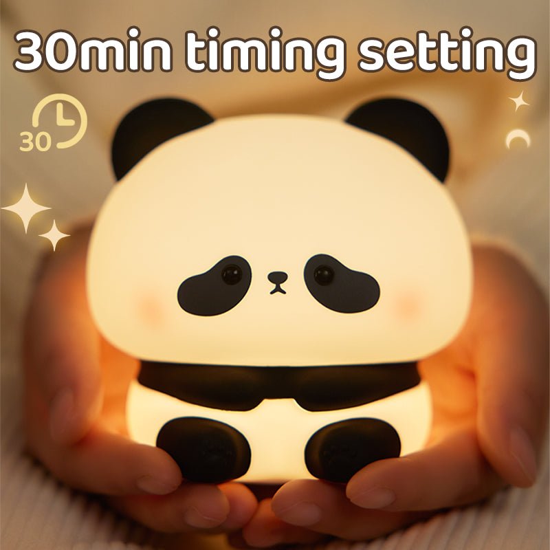 UNEEDE Panda Night Light, LED Squishy Panda Novelty Lamp, 3 Level Dimmable Nursery Nightlight, Rechargeable Touch Lamp for Breastfeeding Toddler Baby Kids Decor,Cool Gifts