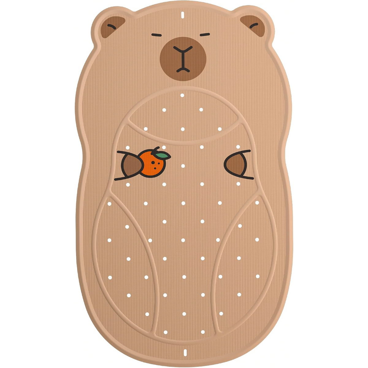 Non Slip Bathtub Mat for Kids Cute Capybara Baby Bath Mat for Tub with 100+ Suction Cups, Soft Rubber Washable Bath Mat, 30x18 Inches