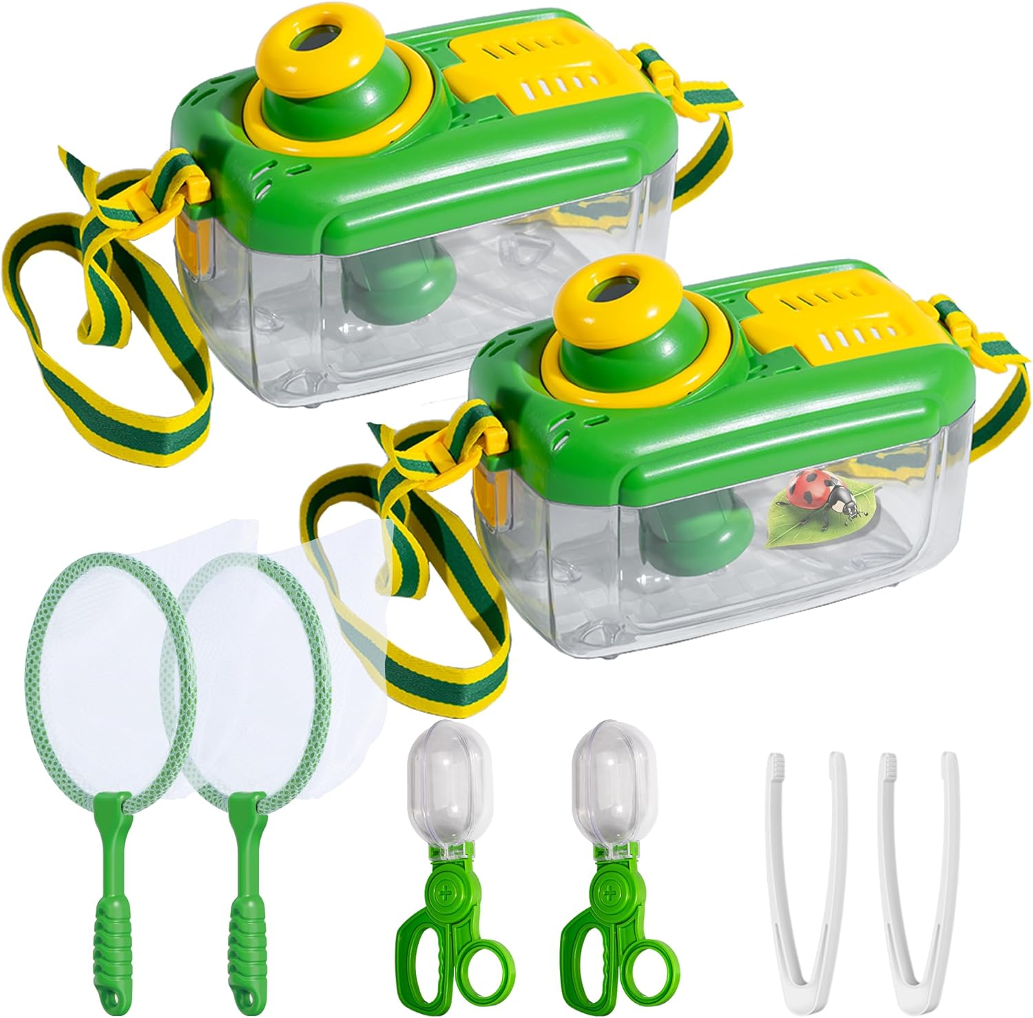 UNEEDE 2Sets Bug Catcher for Kids Explorer Kit with Bug House,Butterfly Net,Bug Tweezer,Kids Bug Catching Kit Suitable for Outdoor Activities for Kids Ages 3-5 5-8 8-12,Birthday Gift