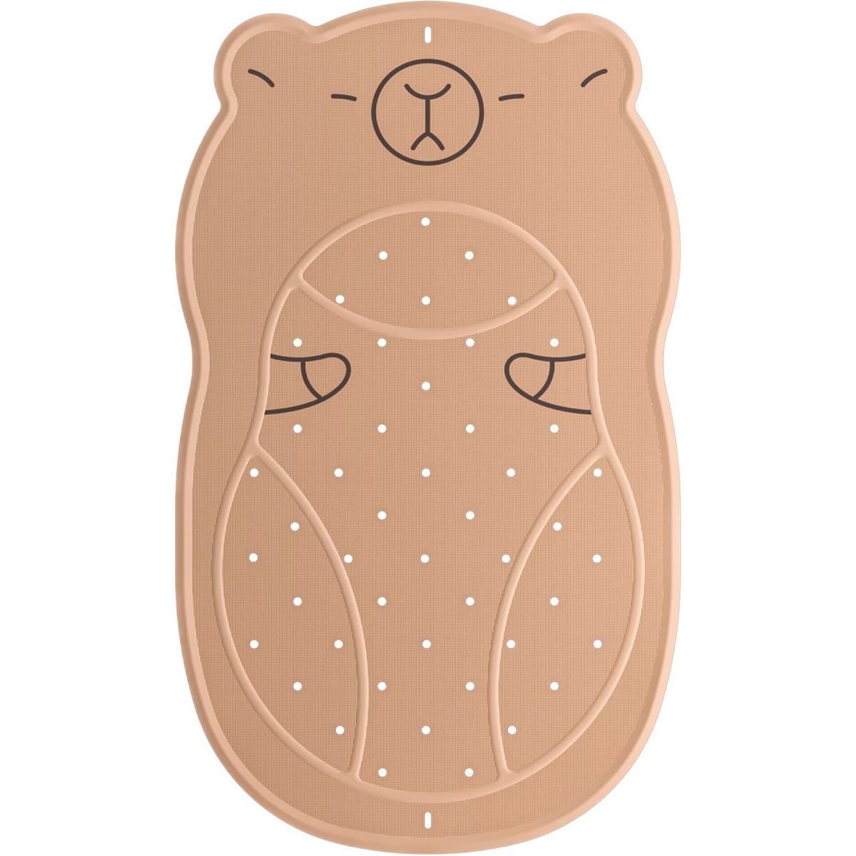 Kids Bathtub Mat Non Slip, Soft Rubber Shower Mat for Toddler Machine Washable Bath Mat with 100+ suction cups and 50+ Drainage Holes, 30"x18" Cute Capybara Design, Baby Bath Essentials