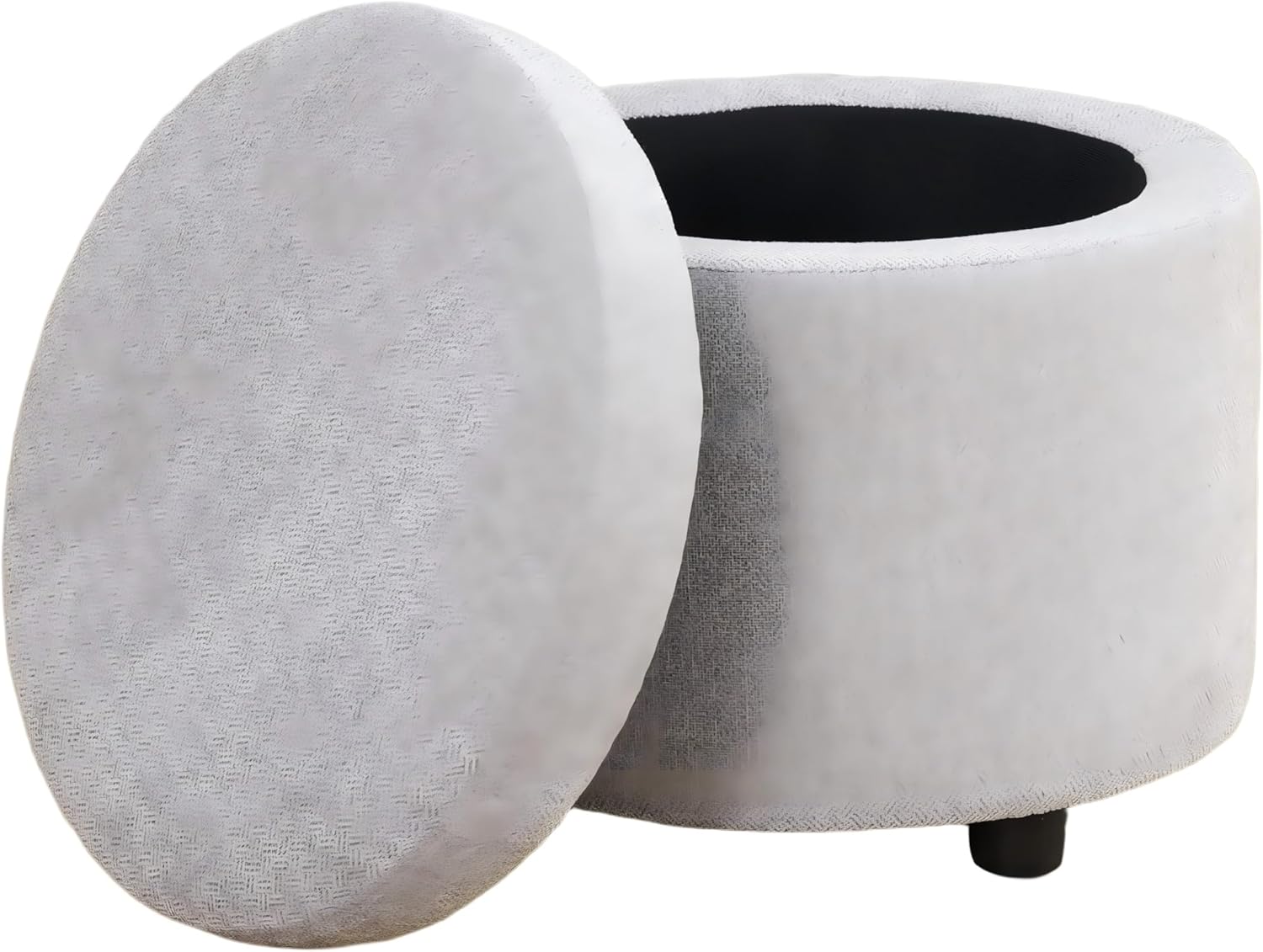 UNEEDE Oversized Chair with Ottoman, Gray Beige Breathable Linen Sofa and Ottoman Set, Compact for Living Room Office Bedroom, Small Space Sofa for Apartment Reading Rest