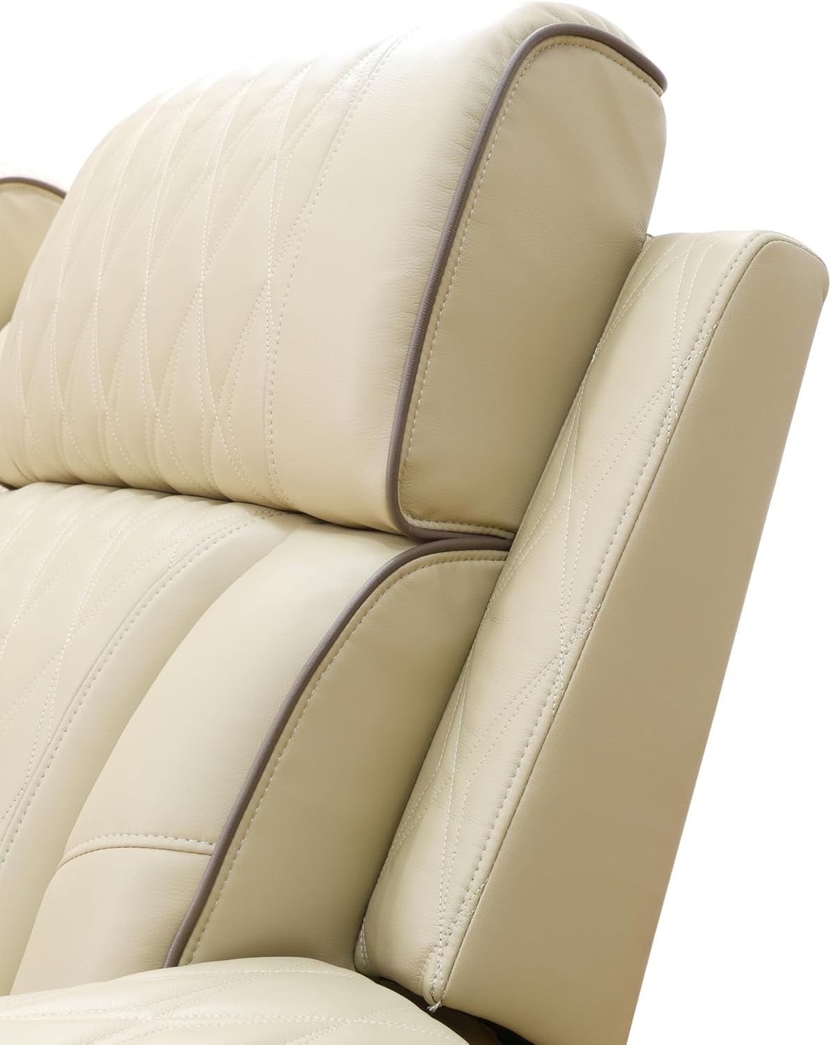 UNEEDE Recliner Chair with Storage, Breathable Leather Reclining Chair Couch with Cup Holder Comfy Armrest Backrest, Adjustable Angle Ergonomic Design for Living Room Bedroom RV Beige