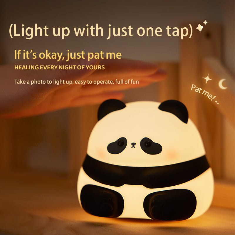 Cute Panda Night Light, LED Squishy Novelty Animal Night Lamp, 3 Level Dimmable Nursery Nightlight for Breastfeeding Toddler Baby Kids Decor, Cool Gifts for Kids