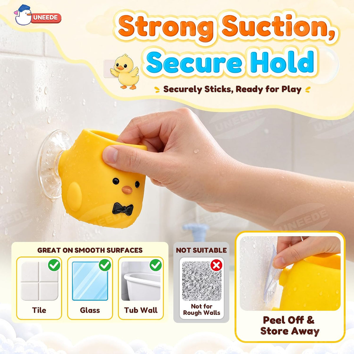 Silicone Bath Pouring Toys for Babies 3+ Months, 4-Piece Animal Set Pour & Play Waterfall Toy Set with Suction Cups, Soft Silicone Bathtub Toys for Infant Toddler