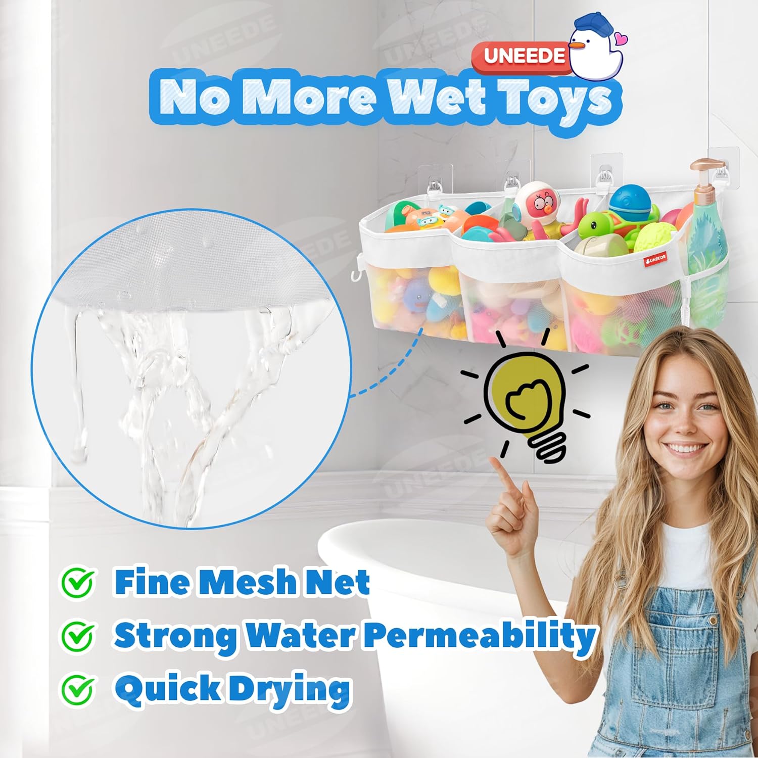 UNEEDE Compartment Horizontal Bath Tub Toy Gallons