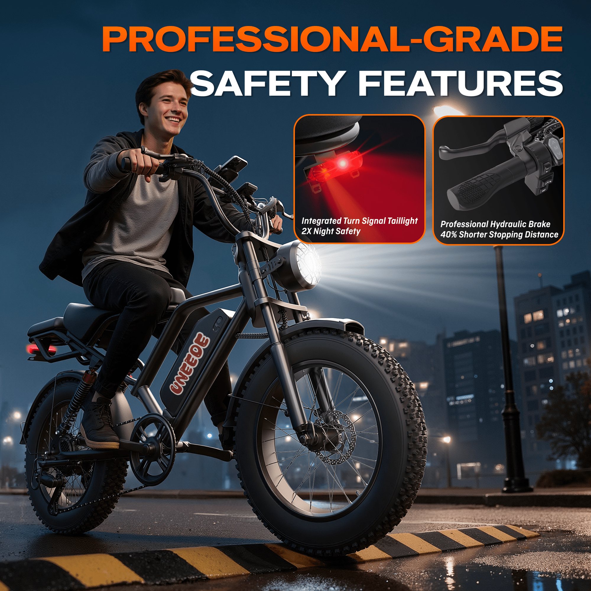 UNEEDE BK20 Fat Tire Electric Dirt Bike for Adults 48V 18AH Battery 1500W Brushless Motor-US