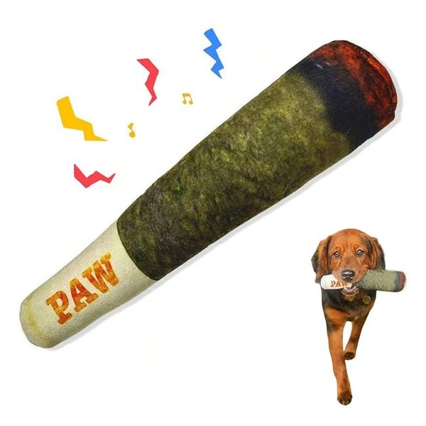 UNEEDE Interactive Green Cigar Plush Dog Toy Dog Cigar