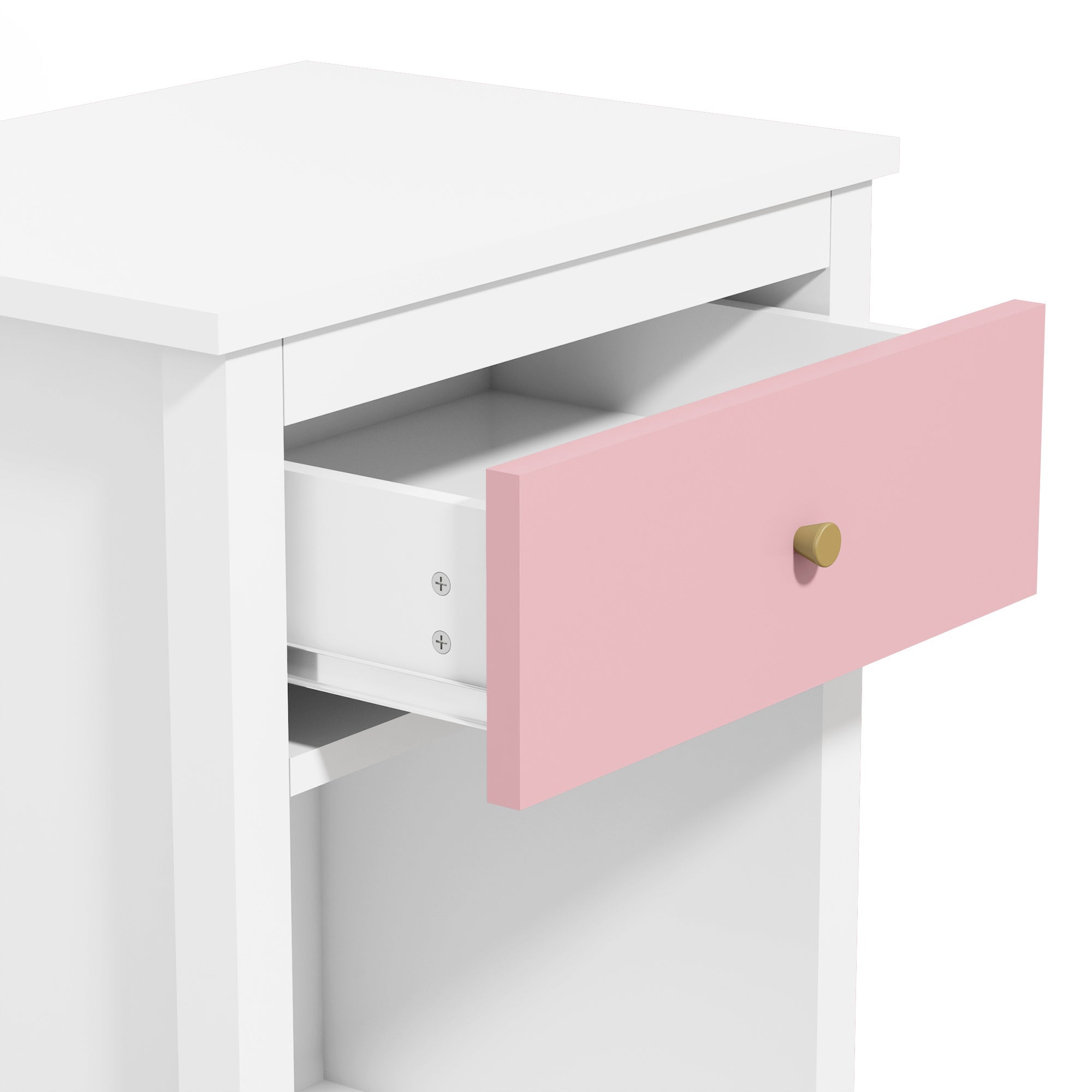 26.77''H Wooden Nightstand with One Drawer One Shelf for Kids, Adults, Pink