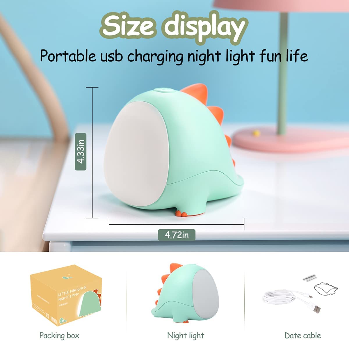 UNEEDE Dinosaur Silicone Night Light