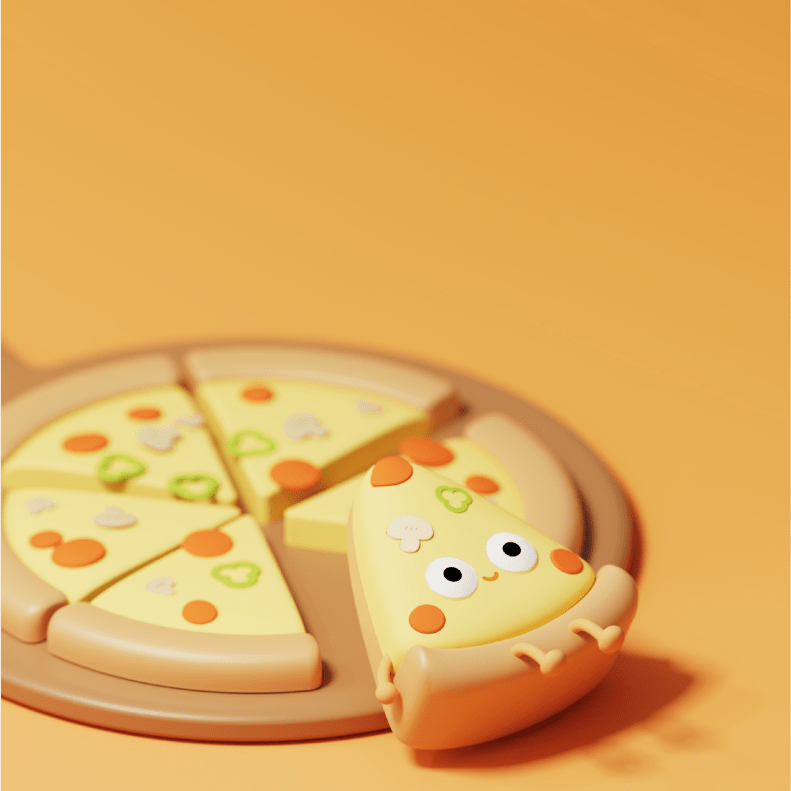 Uneede Cute Pizza Night Light Soft Silicone Pizza LED Lamp