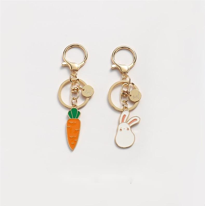 Rabbit and Carrot Keychain, Couple Accessories UNEEDE
