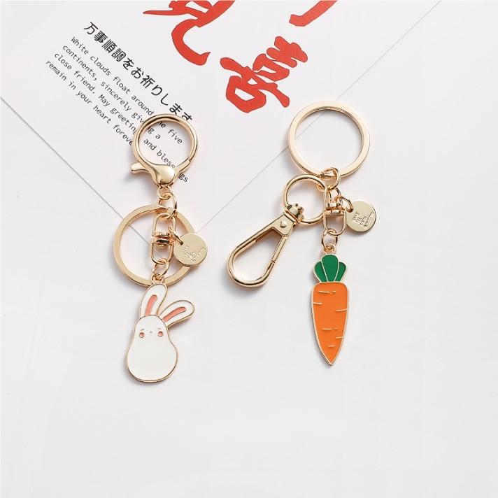 Rabbit and Carrot Keychain, Couple Accessories UNEEDE