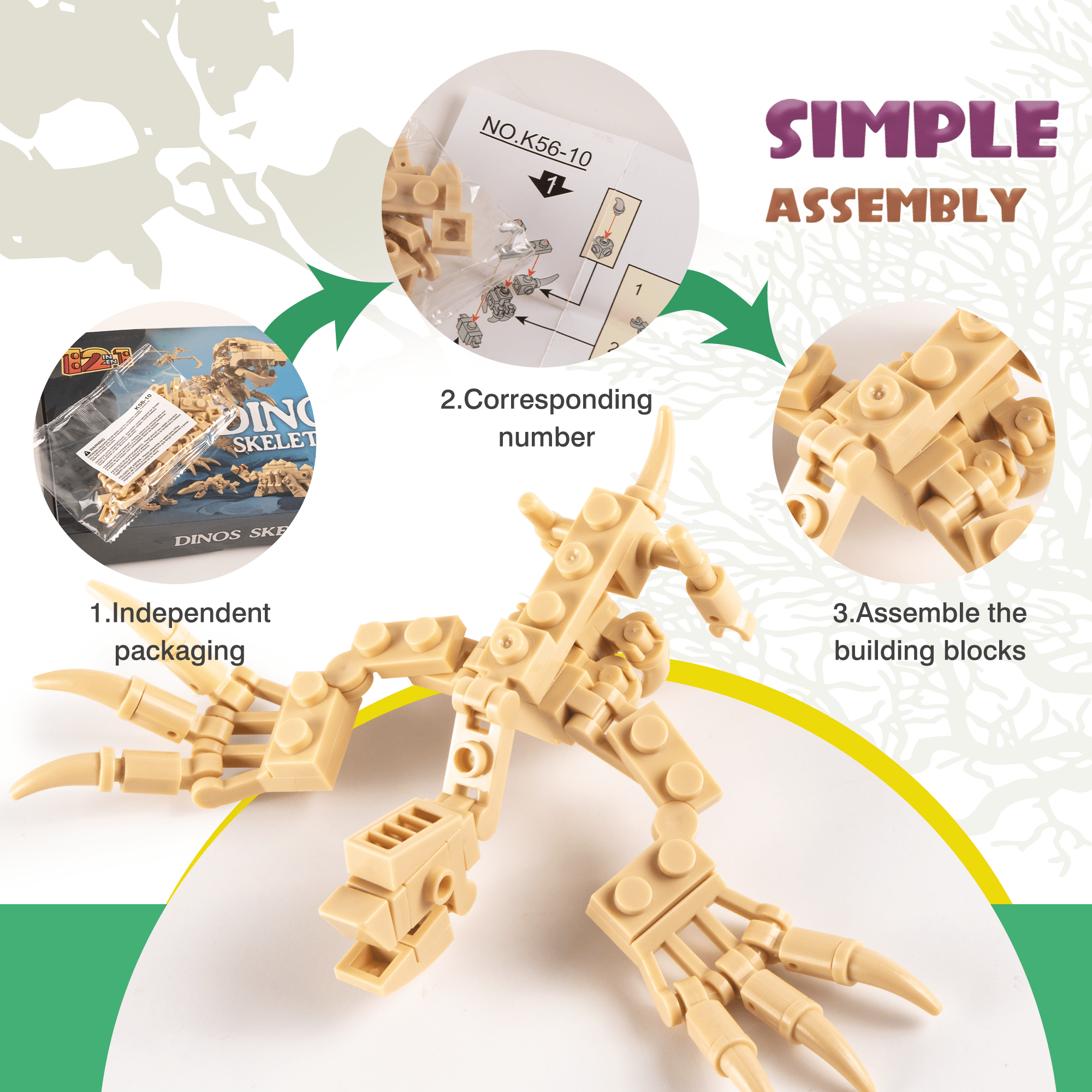 UNEEDE 12 in 1 Dinosaur Building Blocks Toy from 6 10 Years for Boys UNEEDE