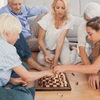 Wooden Chess Game, Foldable Wooden Chess Board, 2 in 1 Chess and Lady Game, Wooden Chess Game for Adults, Children, Family, 30 x 30 cm