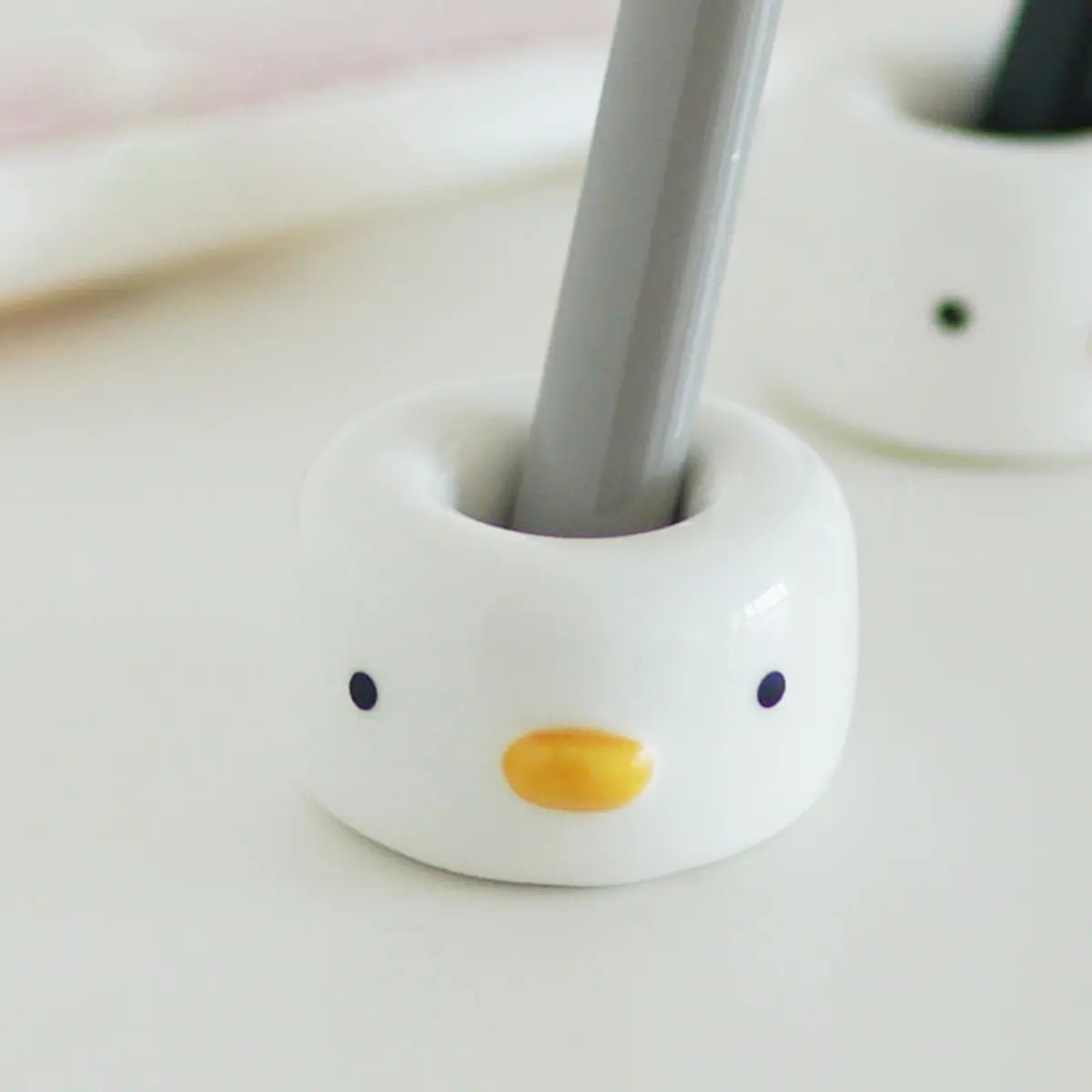Mini Benson The Duck Ceramics Handmade Couple Toothbrush Holder Stand