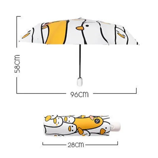 Benson Duck Sun Umbrella UV protection Solid Compact Portable  Folding Umbrella